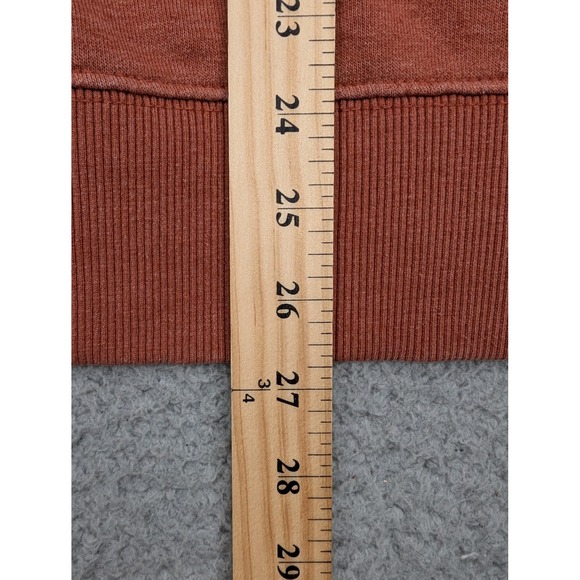 The North Face Hoodie Mens Medium Rust Orange Pullover Logo Fleece Sweatshirt - Picture 9 of 11